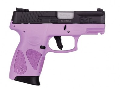 J***FPA Closeout Sale!! **NEW** Taurus G2C Black Slide / Light Purple Frame 9MM 12+1 2 Mags 3.2" Barrel 6.2" Overall Length IS**NEW** (LIFETIME WARRANTY AVAILABLE & FREE LAYAWAY AVAILABLE & FREE 1 YEAR NRA MEMBERSHIP ) **NEW**