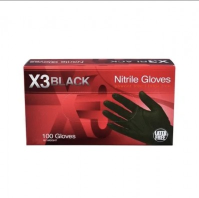 X3 black nitrile gloves 1 case (1000 gloves)