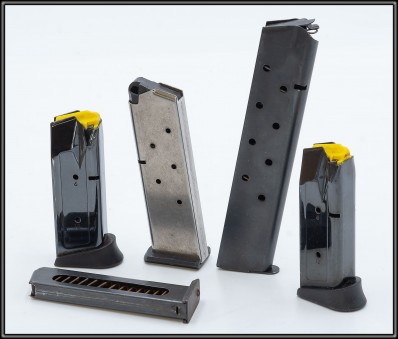 5 ASSORTED PISTOL MAGS (HIGH CAPACITY)
