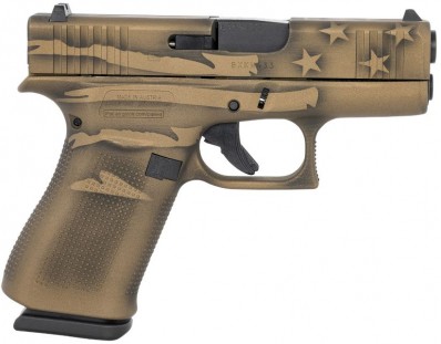 J***FPA Closeout Sale!! **NEW** Glock 43X 9MM 10+1 2 Mags 3.41" Barrel 6.50" Overall Coyote Battle Worn Flag Finish IS**NEW** (LIFETIME WARRANTY AVAILABLE & FREE LAYAWAY AVAILABLE) **NEW**